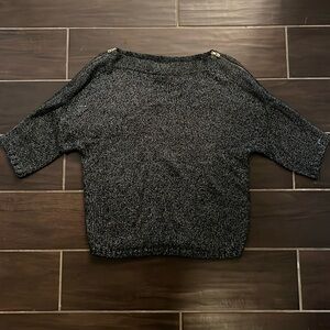 GAP Black/Silver Sweater with Gold Zippers Size M